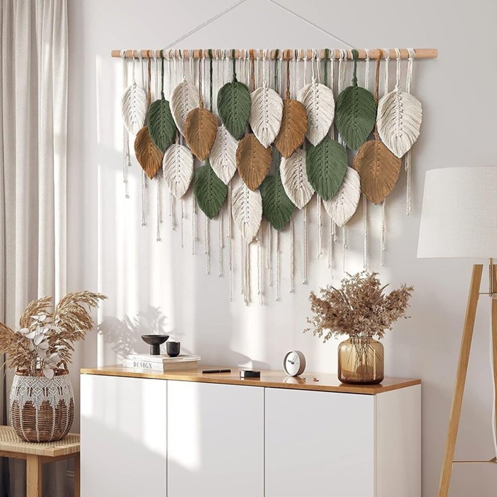 NEW Large Macrame Wall Hanging Boho Woven Tapestry, Chic Home Decor - Picture 3 of 10
